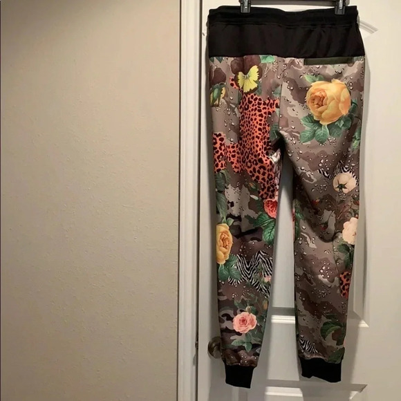 Reason Green Floral  Print Jogger Sweatpants Small NWT - Picture 3 of 9